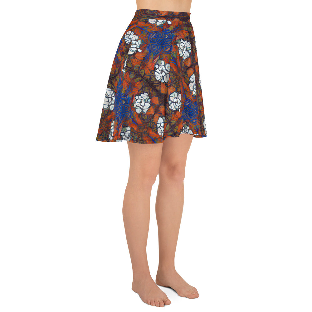 White Camellia Flower Fine Art Skirt
