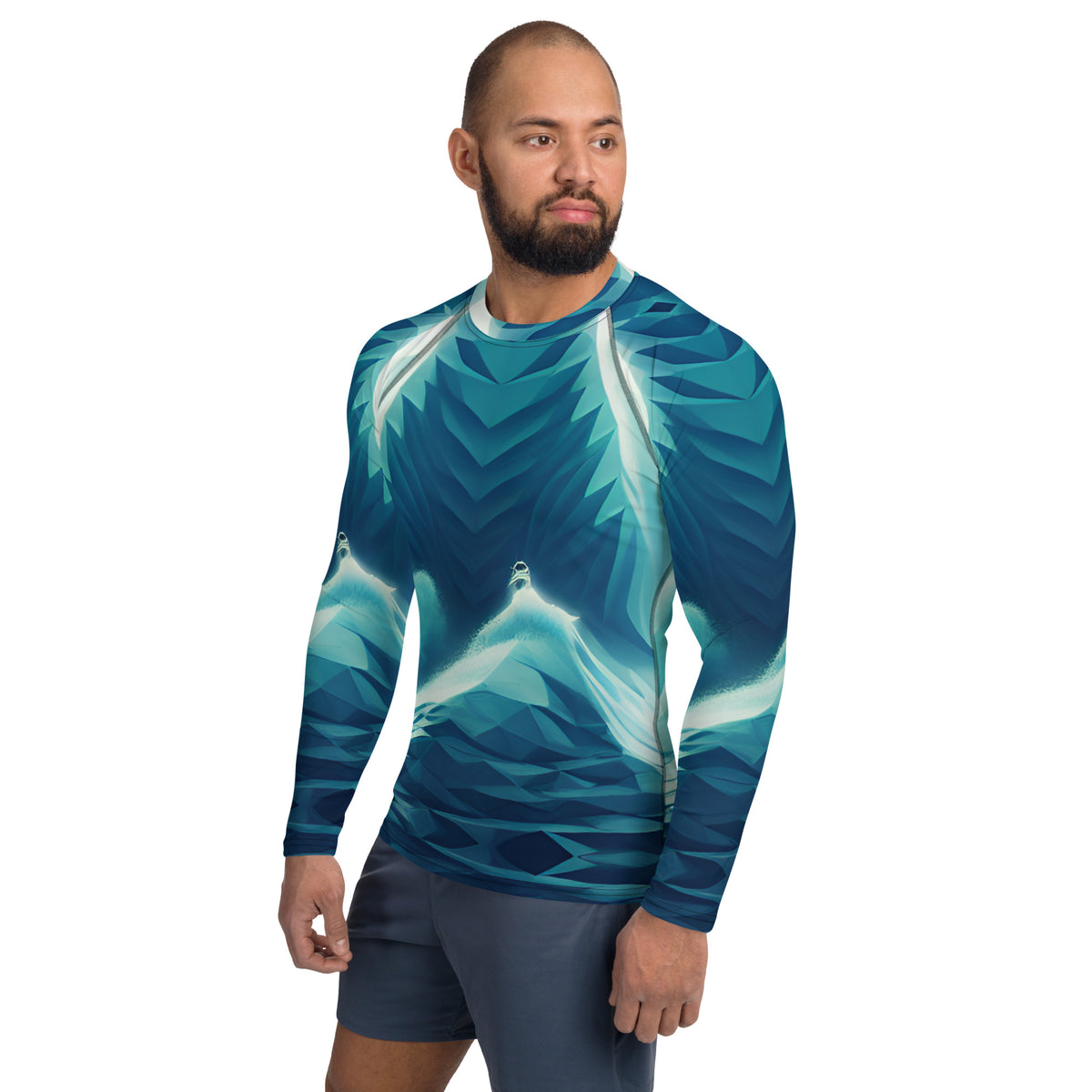 Floatimini Rash Guard Fractal Tsunami Men's Rash Guard – Planet Bandit